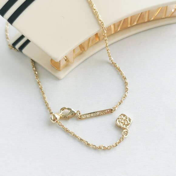 Kendra Scott Mikki Gold Pave White Crystal Short Necklace - Picture 4 of 4